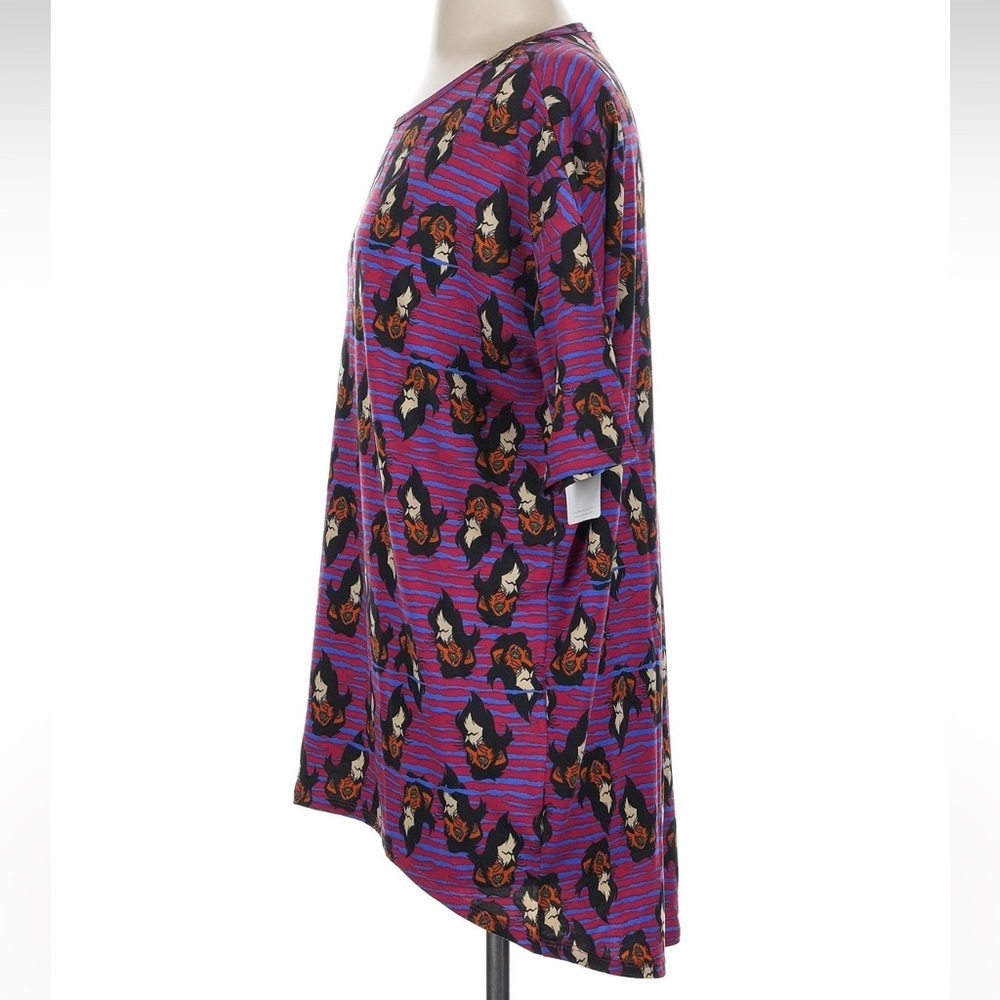 LuLaRoe Irma High Low Tunic Shirt Disney Villains Scar Lion King Size XXS NWT - Picture 2 of 6